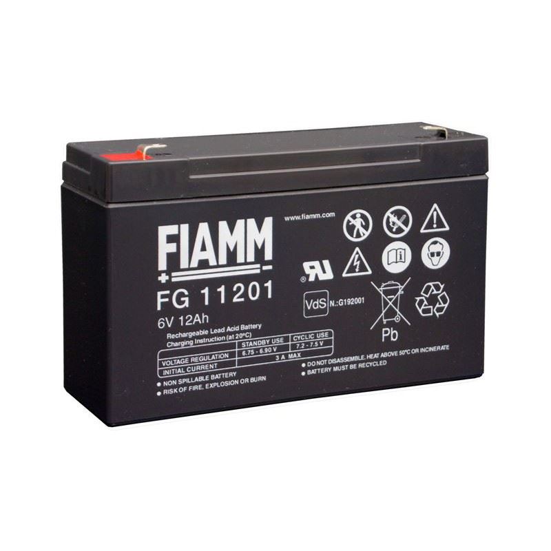 Fiamm 6v 12Ah AGM - Batería Alarmas, Batería Sais, Baterías Juguetes, Baterías Incendios - Imagen 1