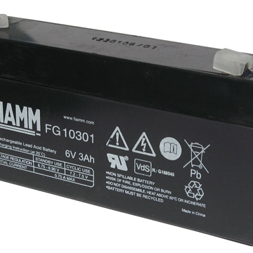 Fiamm 6v 3Ah AGM - Batería Alarmas, Batería Sais, Baterías Juguetes, Baterías Incendios - Imagen 1