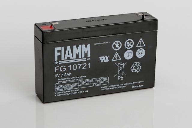 Fiamm 6v 7.2Ah AGM- Batería Alarmas, Batería Sais, Baterías Juguetes, Baterías Incendios - Imagen 1