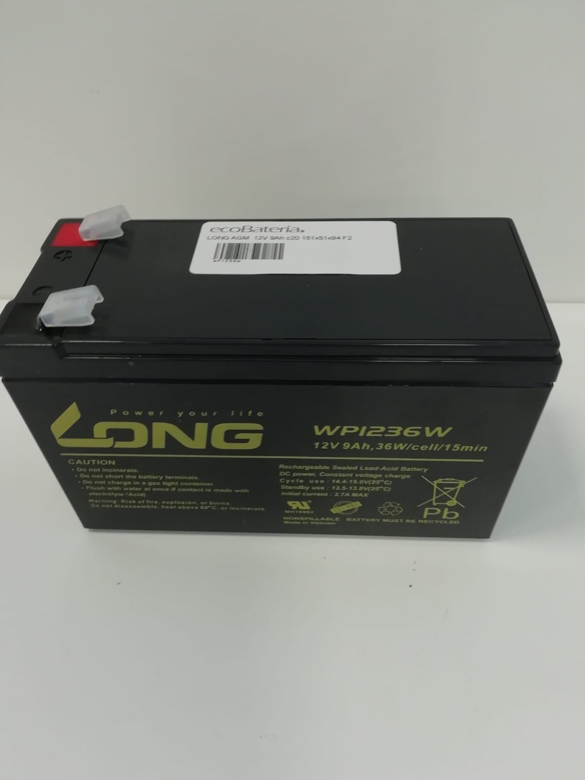 Long 12v 9Ah AGM - Batería carro golf, de juguete